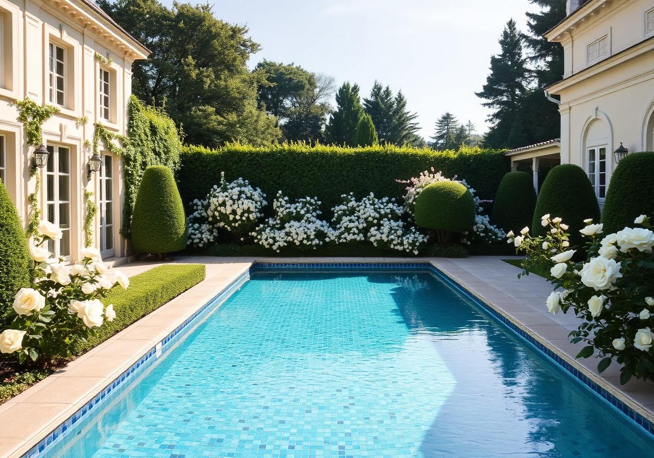 Jardin clos & rosiers blancs